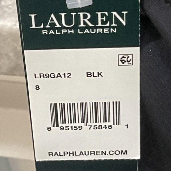 Lauren Ralph Lauren Swimsuit Womens 8 Black One Piece Skirted Halter Ruched - Picture 5 of 7